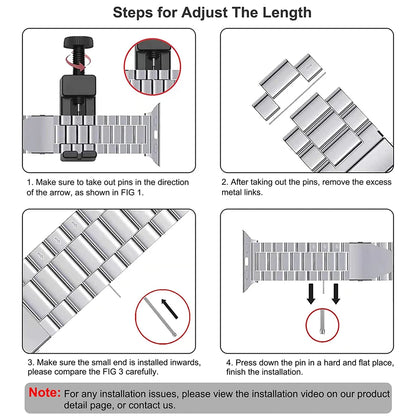 Classic stainless steel Correa for apple watch 10 46mm 42mm band Ultra 2 49mm 9 8 7 6 5 4 se 45mm 44mm 41mm 40mm 3 38mm strap