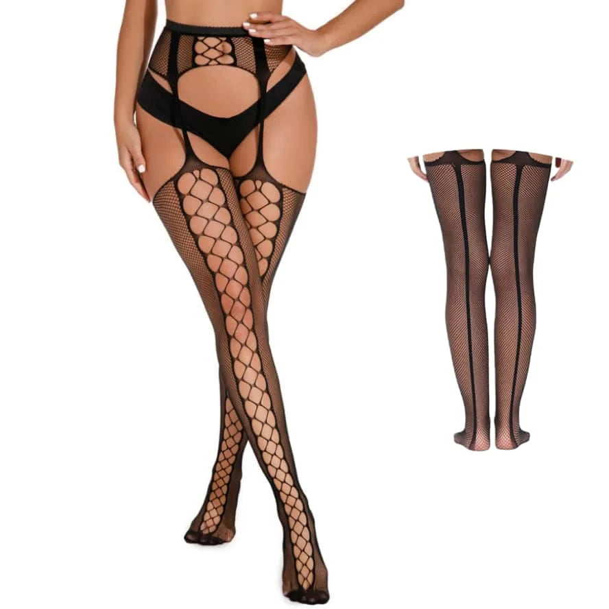 Plus Size Silk Fishnet Over Knee Socks 3XXL