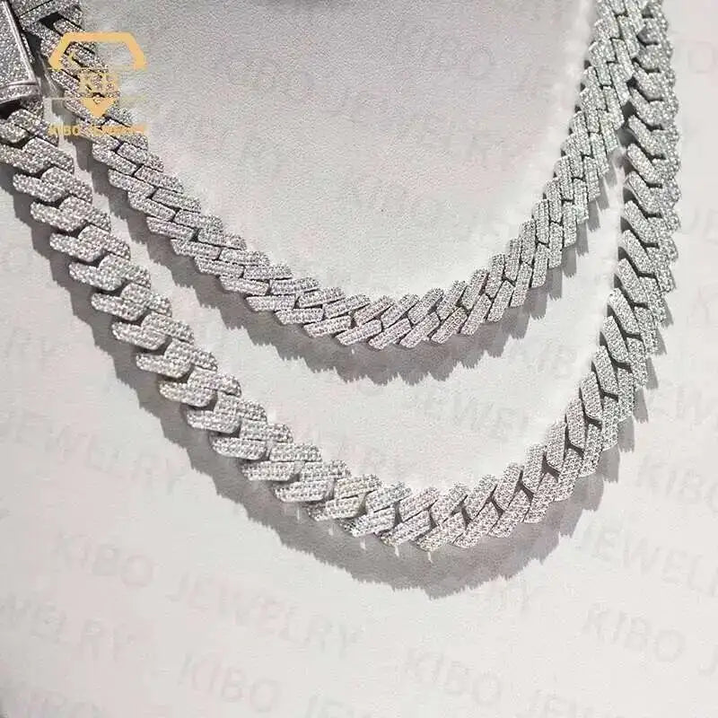 Gra Certificated Pure 925 Sterling Silver Added 18k Gold Plated 10mm Chains Vvs Moissanite Miami Cuban Link