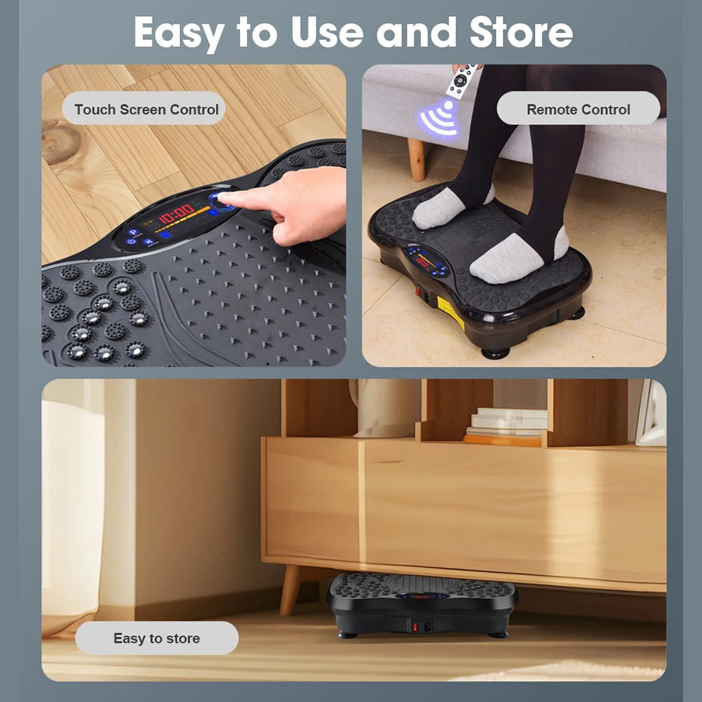 Vibration Plate Exercise Machine Bluetooth-Compatible Rhythm Machine Adjustable Speed Workout Vibrate Stand for Men Women