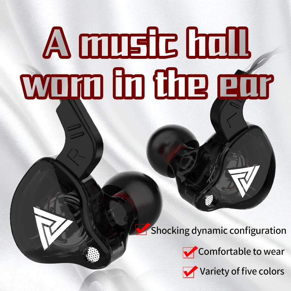 Original QKZ AK6 In-Ear-Kopfhörer mit 6 dynamischen Treibern und Mikrofon, Stereo-Sport-HIFI-Subwoofer-Headset, Monitor-Ohrhörer