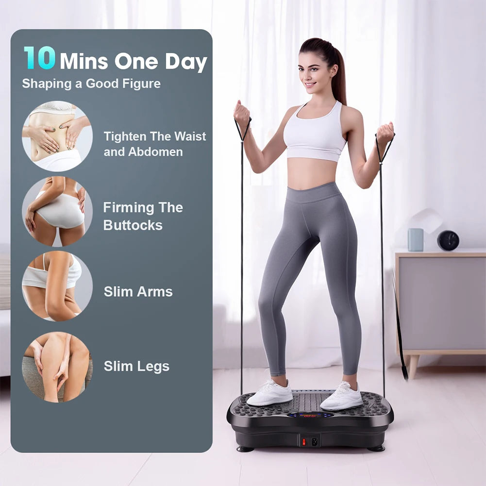 Vibration Plate Exercise Machine Bluetooth-Compatible Rhythm Machine Adjustable Speed Workout Vibrate Stand for Men Women