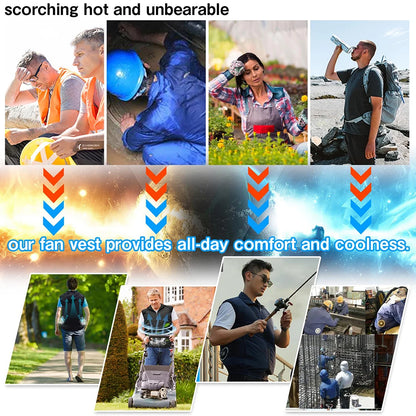 Wearable Cooling Fan Vest Air-Conditioned 13Hr