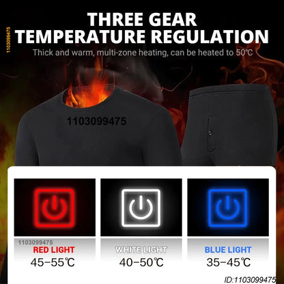 52 Areas Heated Underwear Skiing Electric Heated Skiing Underwear Winter Snowboarding Thermal Underwear Women Men Heating Jacket