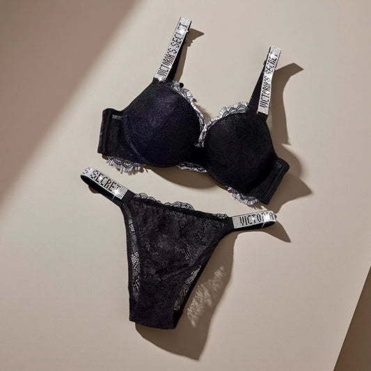 Women's Push-Up Lace Bra & Panty Lingerie Set
