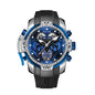 Reef Tiger watch with blue and silver design on a white background
