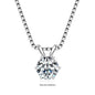 RAPRGOLD Certified 0.5-5ct Moissanite Pendant Necklaces S925 Sterling Silver Solitaire Necklace Chains For Women Jewellry Gifts