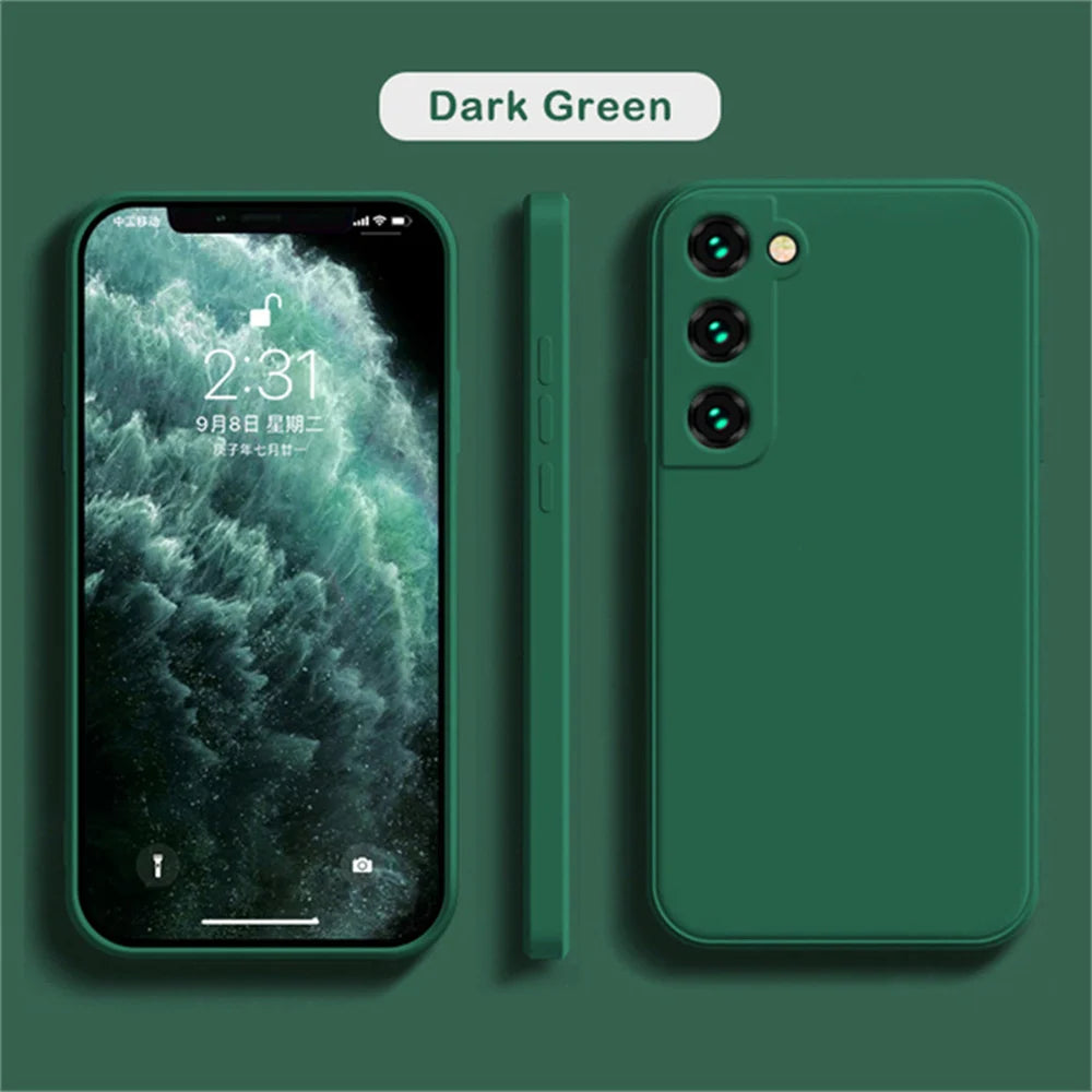 Luxuriöse Flüssigsilikonhülle für Samsung S25 S24 Galaxy S20 S21 S22 S23 FE Plus Note10 20 A52 A31 A41 A71 A51 A72 A70 A50 Coque