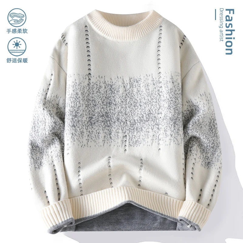 Men's Premium Fashion Knit Sweater Heavy Thick Warm Pullover