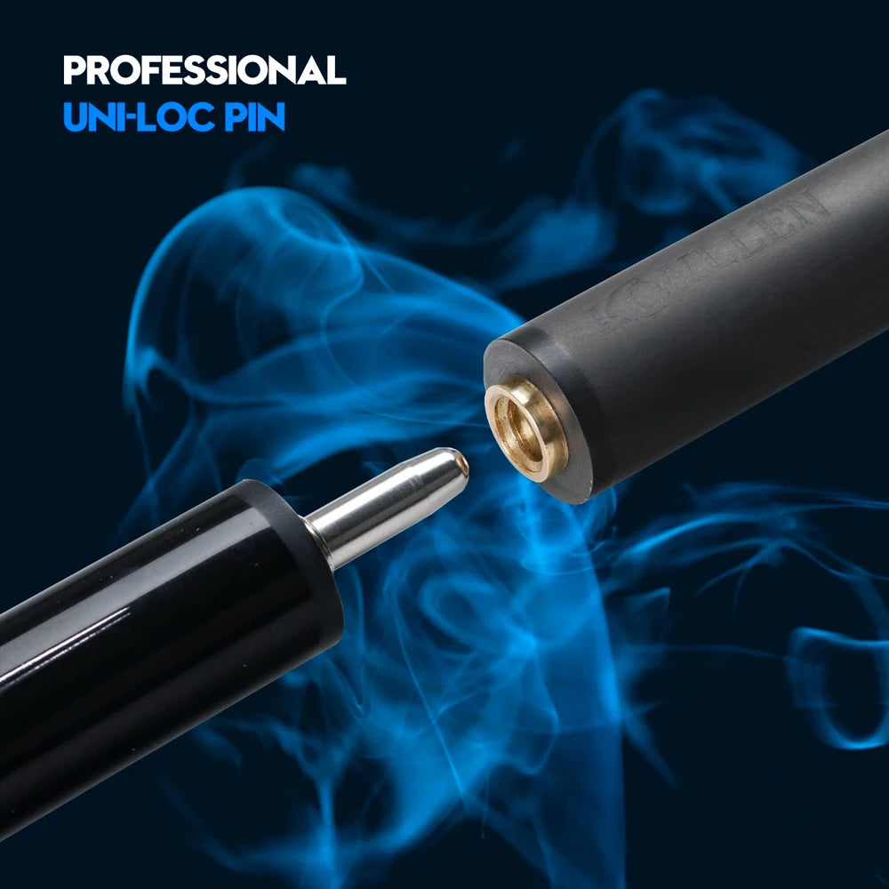 KONLLEN Cue 3 Pieces Punch Jump Cue Carbon Fiber Black Technology 12.9mm Uniloc Joint Professional Break Jump Cue Break Stick