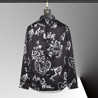 Teglex Men's Slim Lapel Long Sleeve Shirt 6XL