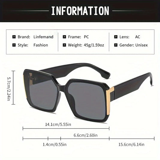 LINFEMAND Fashion Large Frame Decoration Glasses for Women UV400 Sunglasses Set Summer Dance Party Holiday Gift