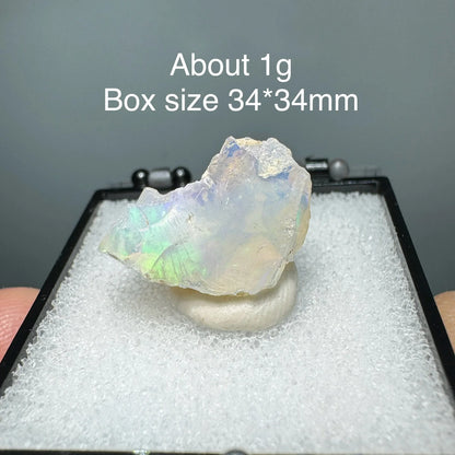 Ethiopia Opal Gem Mineral Specimen – 34x34mm Box