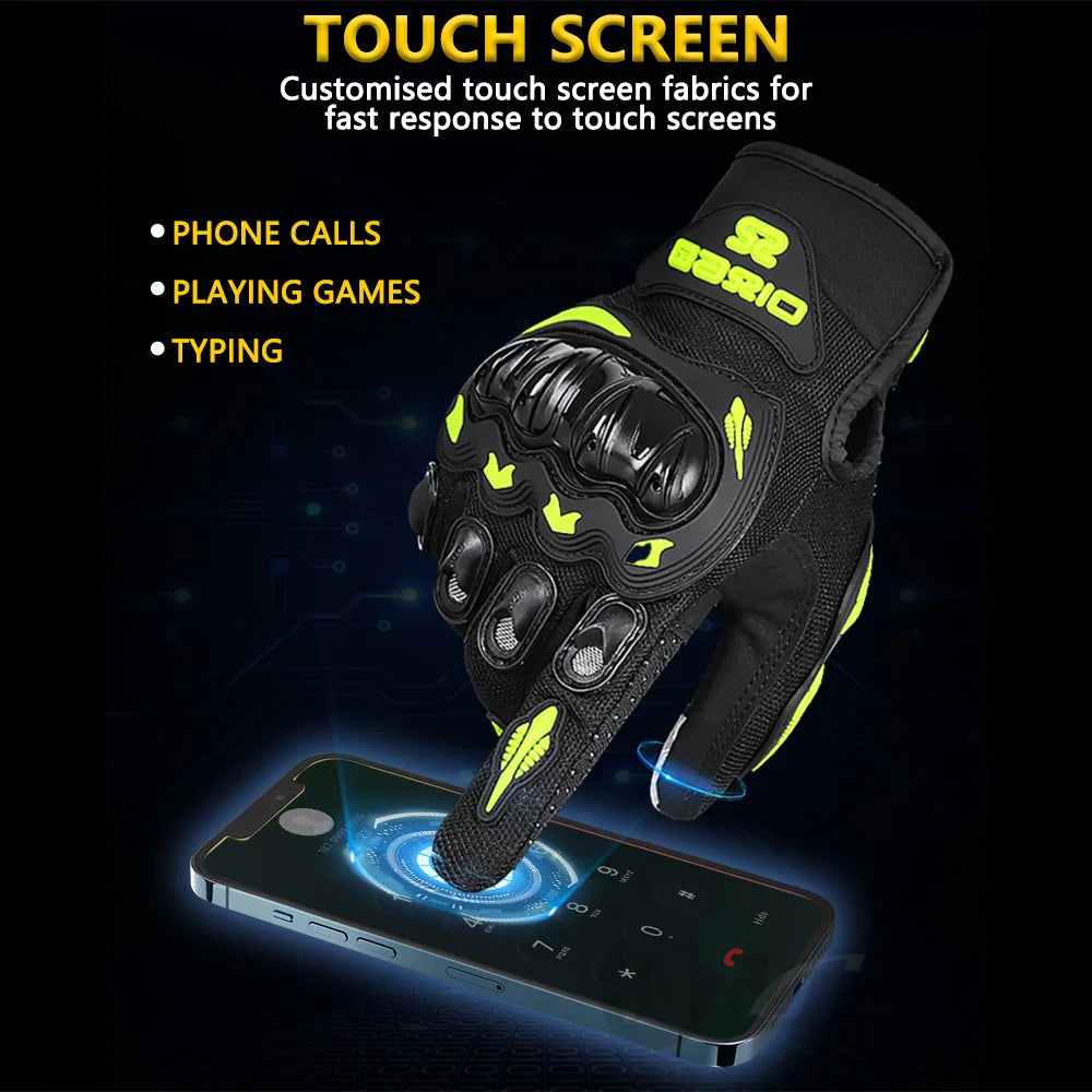 AXIO Summer Motorcycle Cycling Glove Touchscreen Motocross Glove ATV MTB Mesh Breathable Motorbike Glove Wear-resistant Non-slip