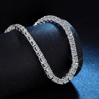Moissanite Tennis Necklace 18K Gold PT950 Hip Hop