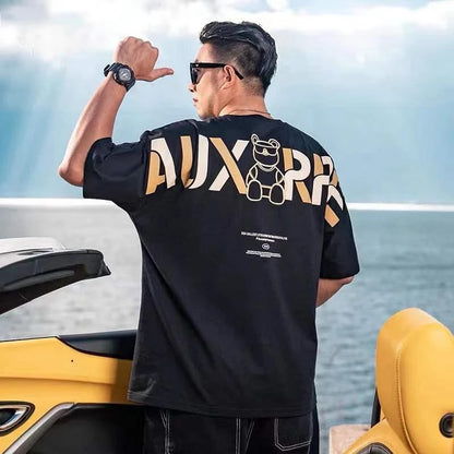Men's Oversized Alphabet Print T-Shirt | 5XL