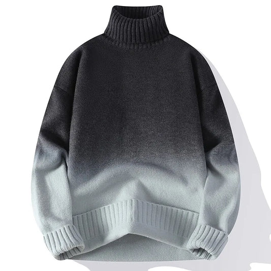 Men's Gradient Turtleneck Knit Pullover – Style