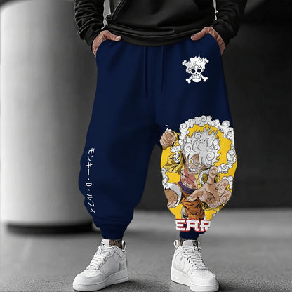One Piece Luffy Gear 5 Nika Herrenhose Anime Print Streetwear Casual Gym Sporthose Hiphop Jogginghose Frühling Herbst Trend