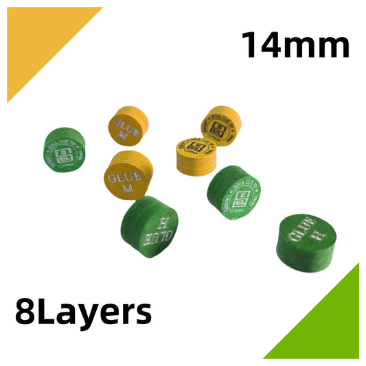2/1PCS 14mm Billiards Pool Cue Tips 8 Layers M/H Hardness For Billiard Soul Cue Head Snooker Tips