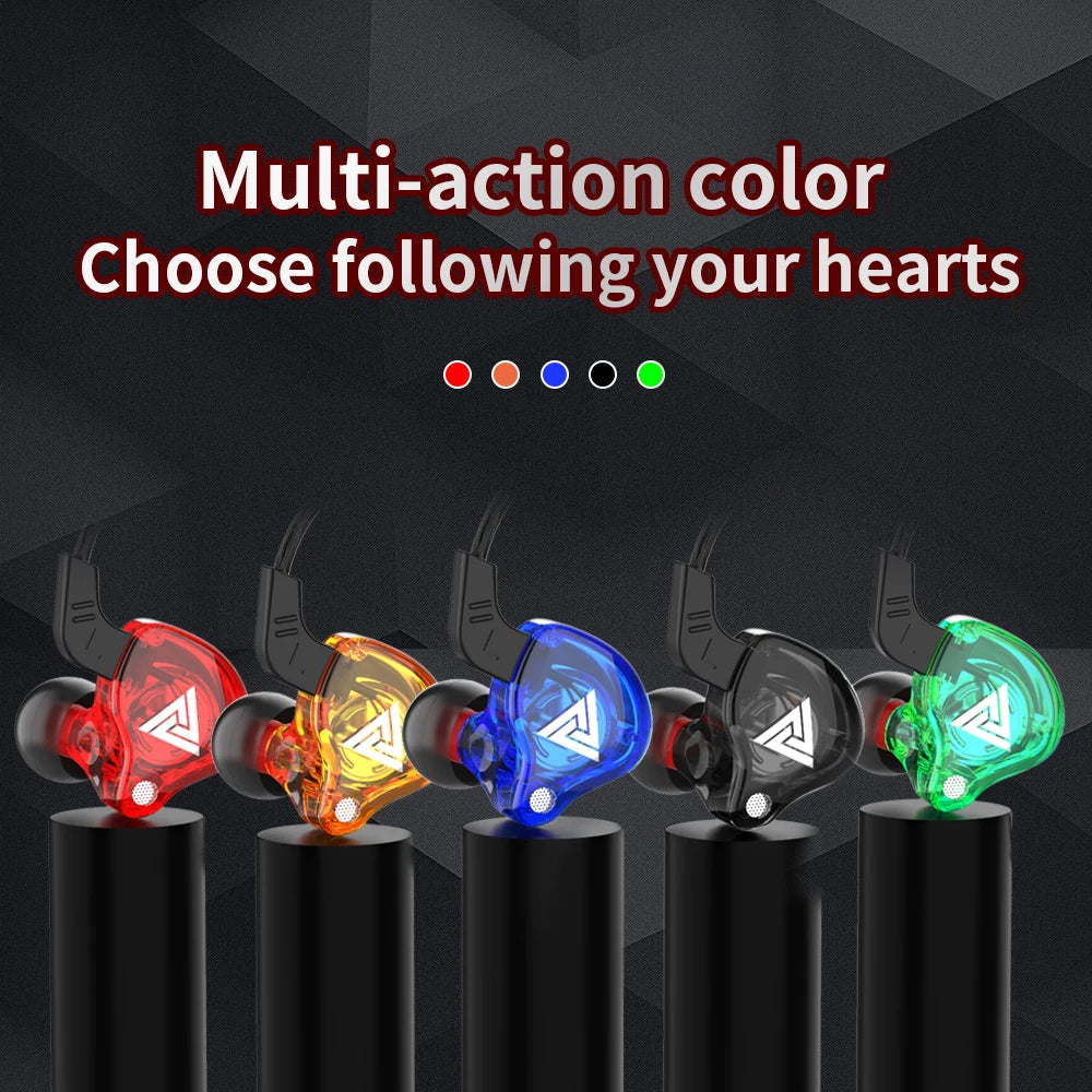 Original QKZ AK6 In-Ear-Kopfhörer mit 6 dynamischen Treibern und Mikrofon, Stereo-Sport-HIFI-Subwoofer-Headset, Monitor-Ohrhörer