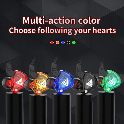 Original QKZ AK6 In-Ear-Kopfhörer mit 6 dynamischen Treibern und Mikrofon, Stereo-Sport-HIFI-Subwoofer-Headset, Monitor-Ohrhörer