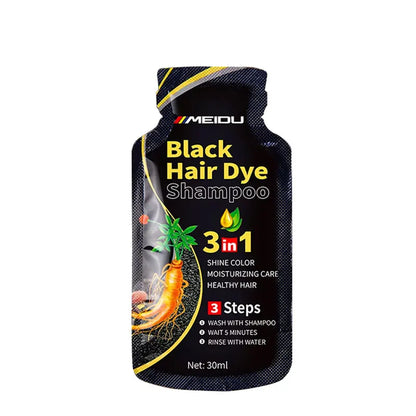 30ml Hair Dye Shampoo 3in1 Darkening Hairs Instant Gray To Black Polygonum Multiflorum Natural Coloing Cover for Women