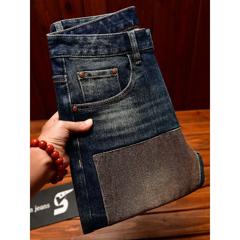 Men's Vintage Patchwork Jeans – Slim Street Style