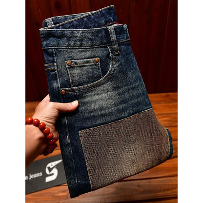 Men's Vintage Patchwork Jeans – Slim Street Style
