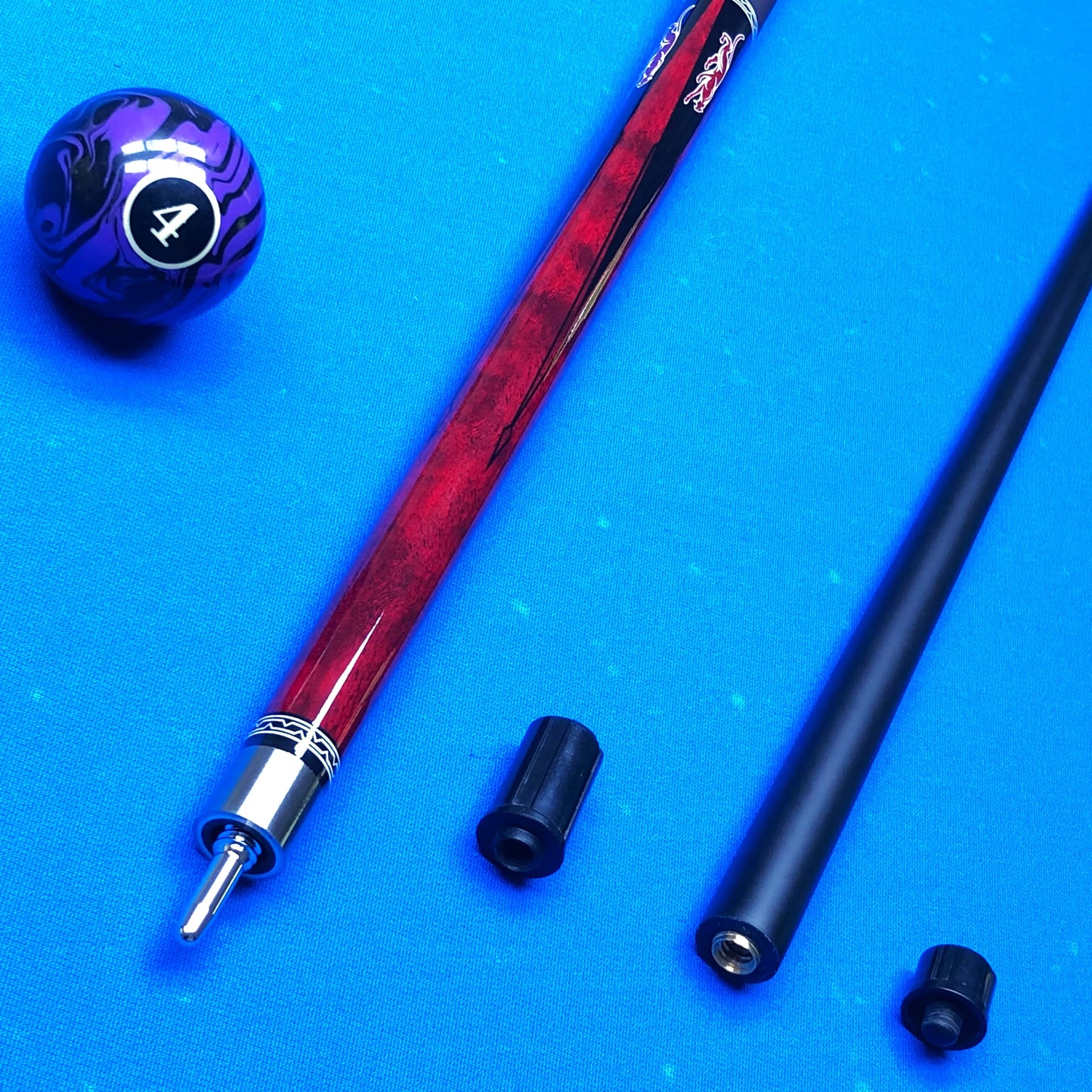 12.5mm Pool Cue Performance 2-Piece Billiard Cue with Stainless Steel Joint Glass Fiber Shaft