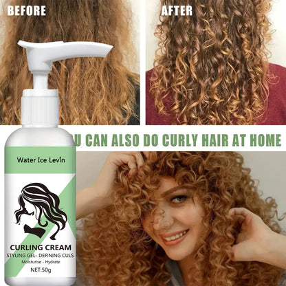 Locken-Stylingcreme, feuchtigkeitsspendende und glättende Formel, verbessert die Elastizität und den Glanz von lockigem Haar, einfach zu stylen