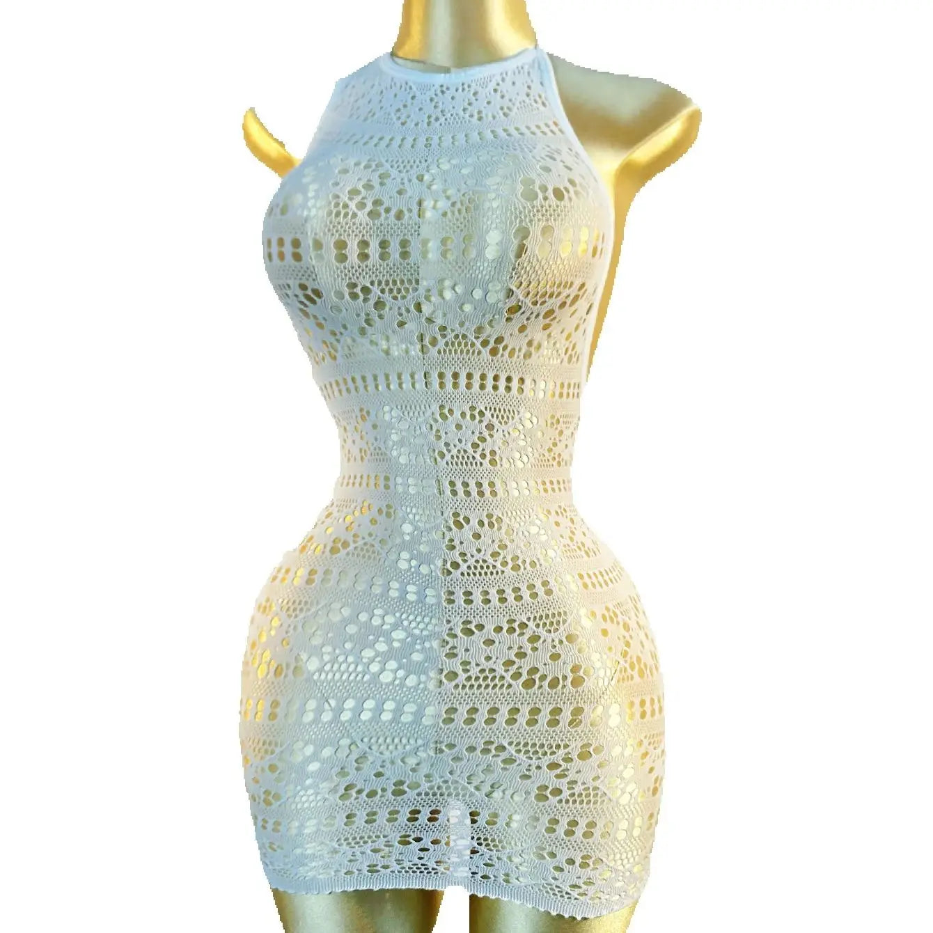 Sexy Strandkleid mit Netzmuster, ohne Bikini, für den Sommerurlaub DSH698