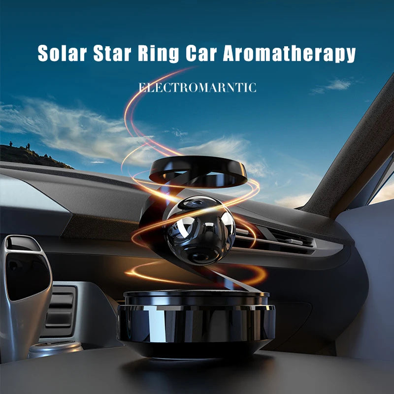 Car aromatherapy device with a scenic background