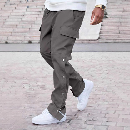 Herren-Freizeithose mit geradem Bein und Kordelzug – Streetwear im Schulstil