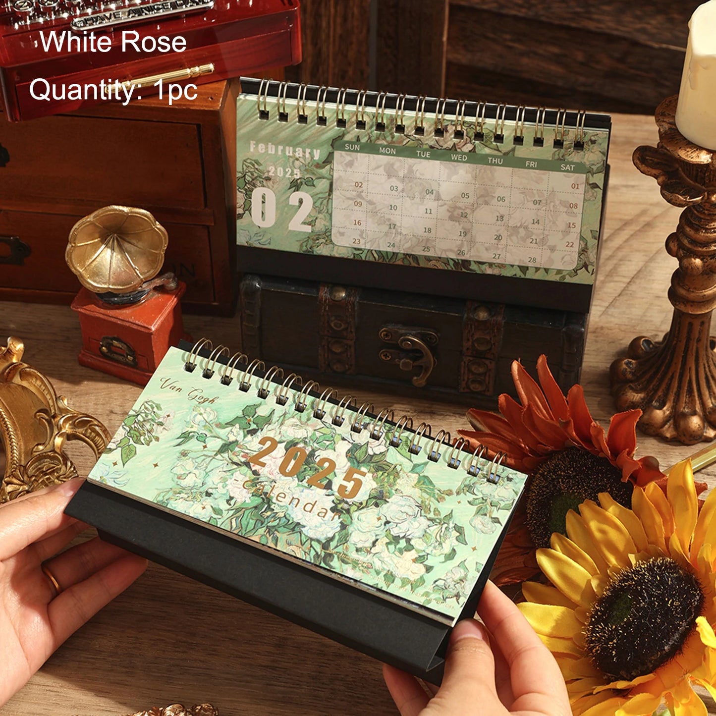 Vintage Coil Desk Calendar Tabletop Flip Memo card