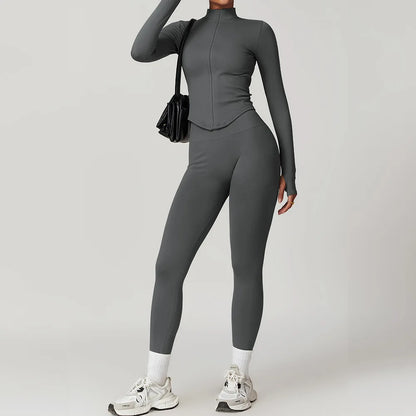 2/3/4PCS Yoga Set Gym Clothes Sportswear Seamless Yoga Suits For Women Fitness Long Sleeved Tracksuits Sports Bra Gym Leggings