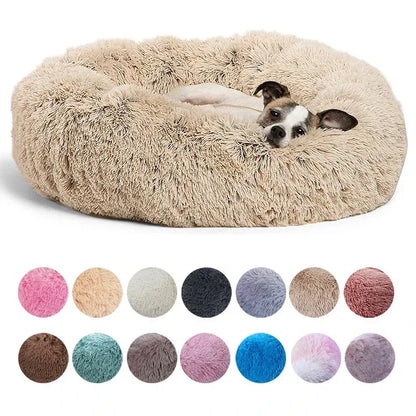 40-90cm Rundes Haustierbett für große Hunde Super Weiches Katzenbett Langes Plüsch Hundebett für mittlere Hunde Winter Warmes Schlafplatz