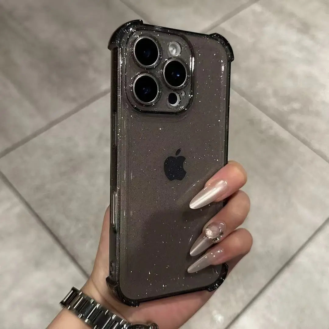 Glitter Bling Clear Case for iPhone 17 16 15 14 13 12 11 Pro Max XS X XR 16PLUS 17AIR 16E Silicone Soft Transparent Bumper Cover