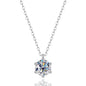 EWYA 1 2 Carat Real Moissanite Pendant Necklace For Women 6 Prong 100% 925 Sterling Silver Wedding Party Bridal Fine Jewelry