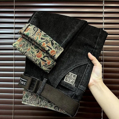 Autumn and Winter 25 Years of High-end Business Casual Light Luxury Fashion with Men's Small Straight Men's Jeans  Jeans