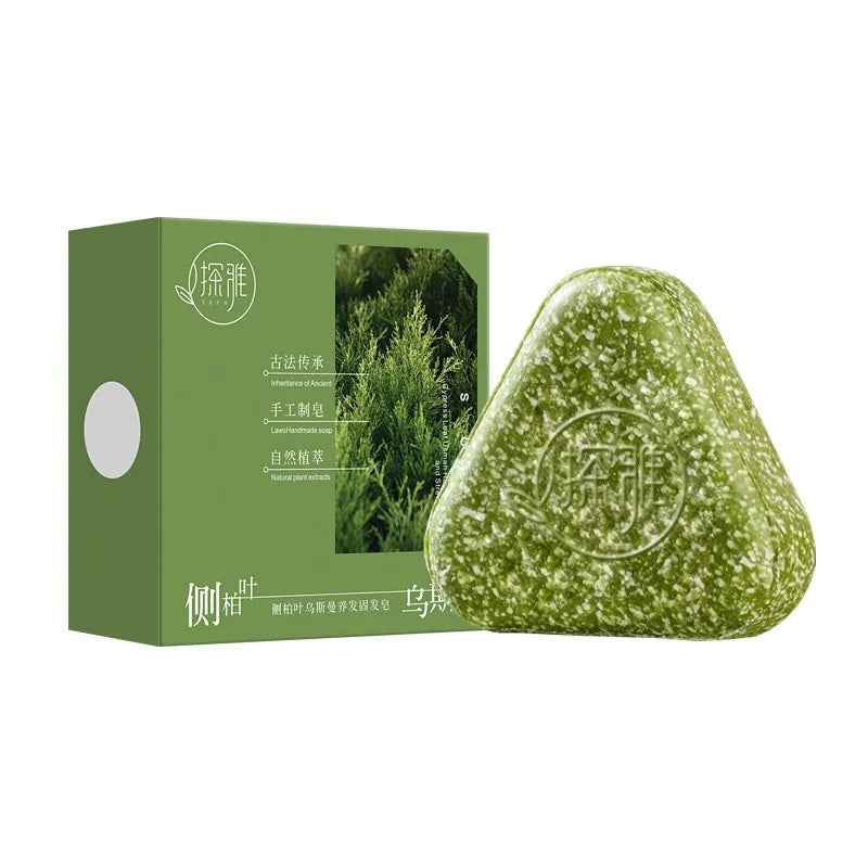 Natural Herbal Shampoo Soap Usman Grass Handmade Soap Hair Nourishing, Oil Control, Refreshing, Fluffy and Soothing Hair Care
