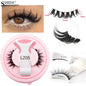 Heiß 1 Paar magnetische Wimpern, handgefertigt, flauschige Nerz-Imitat-Wimpern, wiederverwendbare natürliche falsche Wimpern und magnetische Pinzetten Set Make-up