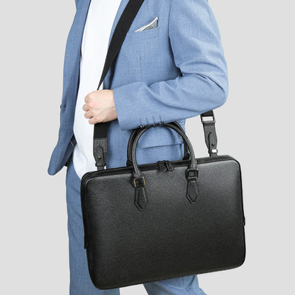Genuine Leather Men's Briefcase Large Laptop Bag