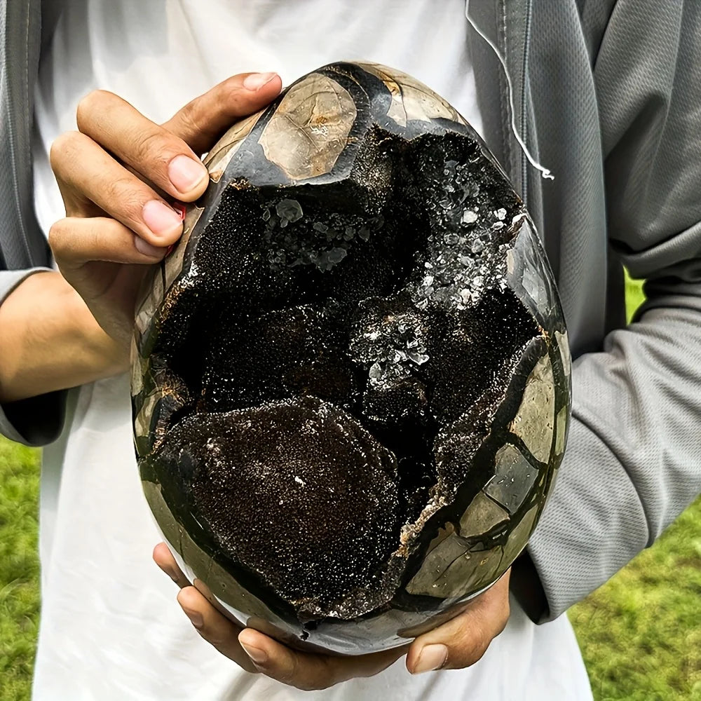 AA+ Drachensieben-Schicht-Kristallei – Schwarz-brauner Quarz mit gemischten Mineralien, mit einer rauen, strukturierten Oberfläche