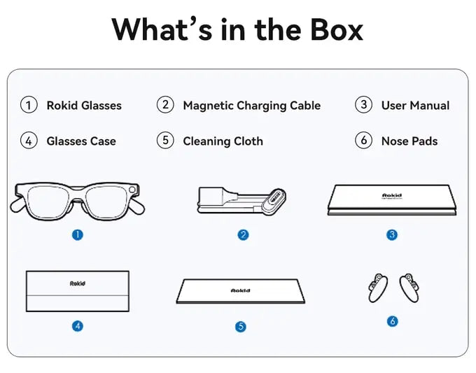 Rokid Glasses AI & AR Glasses with 89 Languages Live Translation Dual-eye Display 12MP Camera Ultra Light Smart Glasses