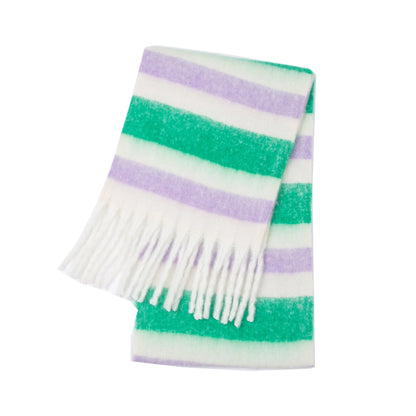 2025 Winter Thick Warm Scarf Women Cashmere Shawl and Wraps Pashmina Neckerchief Bufanda Female Rainbow Hairy Tessel Echarpe New