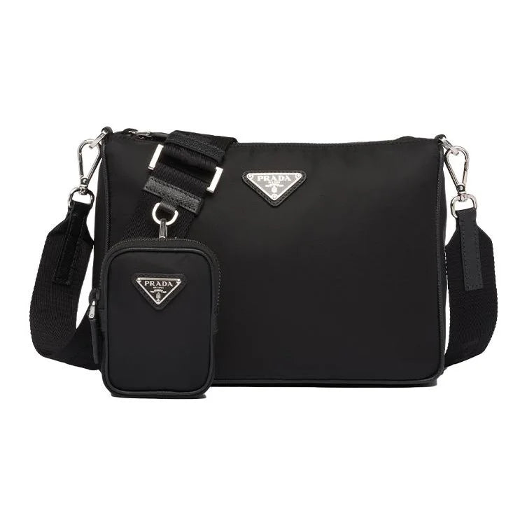 Luxury Saffiano Nylon Messenger Bag Black Men