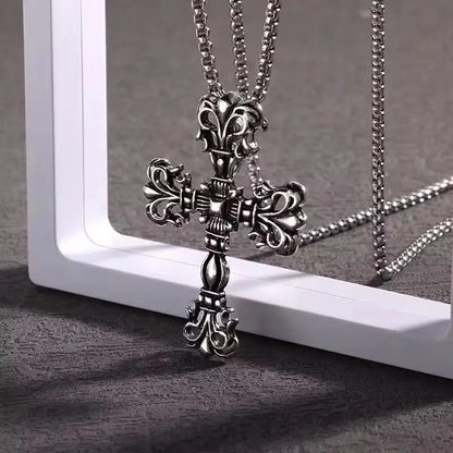 European And American Fashion Personality Retro Gothic Cross Necklace For Men And Women Street Hip-Hop Trendsetters Versatile Pe