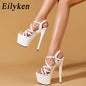Eilyken Classics Super Ultra-High Heels 16 CM Damen Sandalen Sexy Schnallenriemen Plateau Bankett Pumps Schuhe Zapatos Mujer