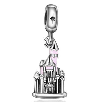 Disney Mickey Minnie Ice and Snow Princess Cartoon Series Pendant DIY Large Hole Zinc Charm Jewelry