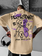 Men's Letter Bear Pattern Polyester T-Shirt